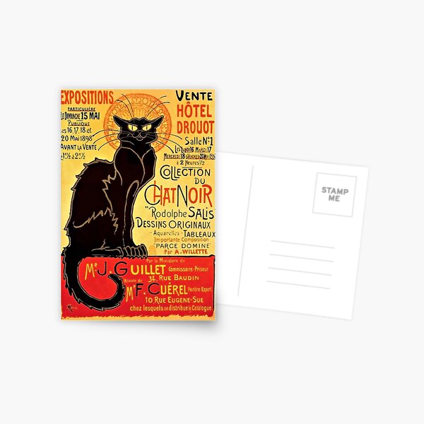 Chat Noir Paris Postcards Redbubble