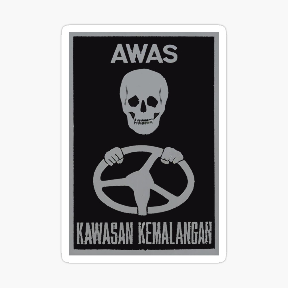 Awas Kawasan Kemalgan Danger Winding Road Art Board Print By Brucianna Redbubble