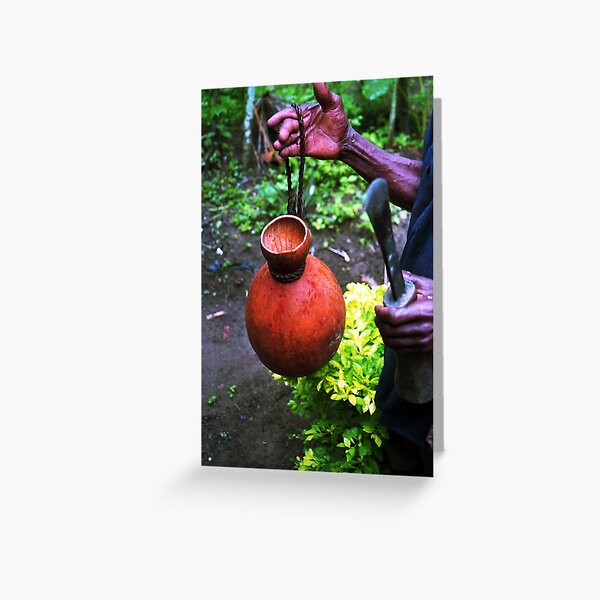 Working tools of a palm wine tapper -- V Greeting Card
