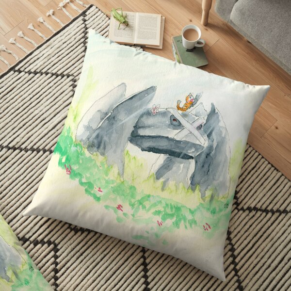 Weedle and Metagross on Guard Duty Floor Pillow