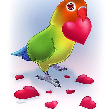 Artwork thumbnail, Lovebird with hearts by Chiwowy
