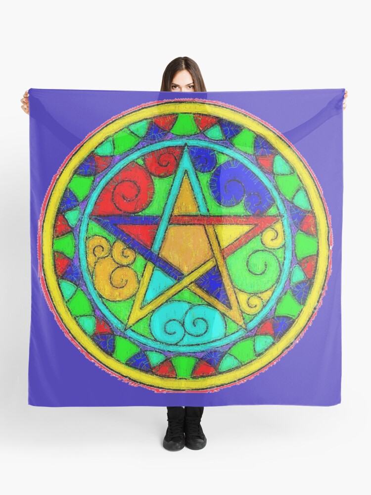 Thumbnail 1 of 3, Scarf, Energized Pentacle. designed and sold by Hound-B.