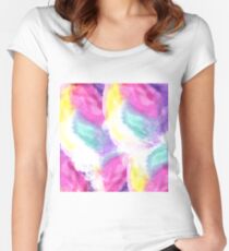 Girly bright pastel watercolor brush strokes Women's Fitted Scoop T-Shirt
