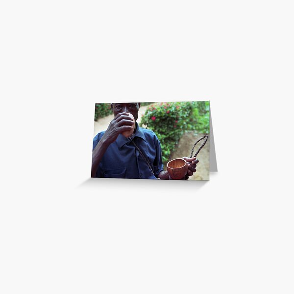 Drinking from palmwine gourd --H Greeting Card