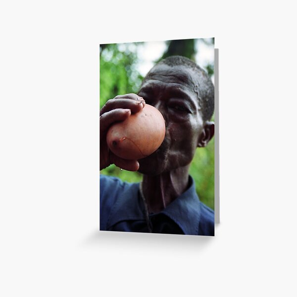 Gulping down the palm-wine from the gourds Greeting Card