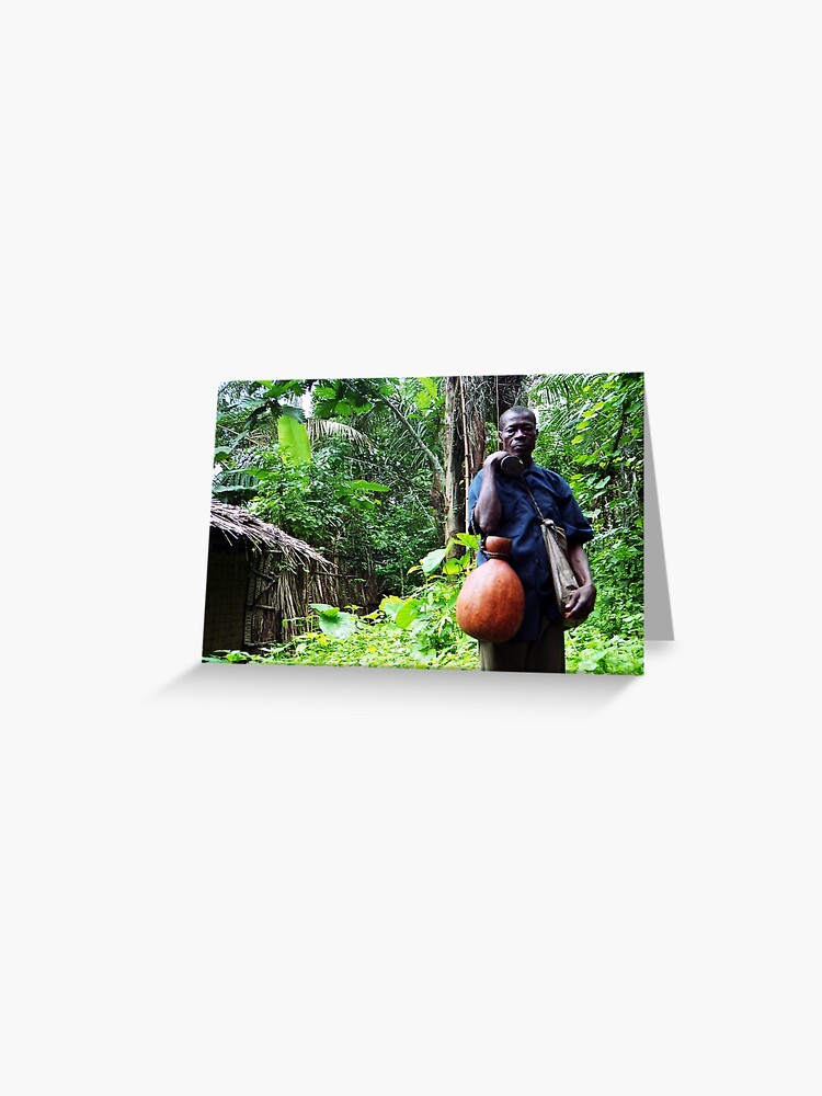 Thumbnail 1 of 2, Greeting Card, Palm-Wine Tapper Portrait designed and sold by Muyiwa.