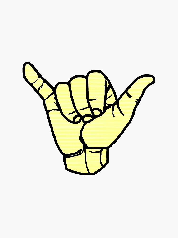 "Light Yellow Shaka" Sticker for Sale by laylag Redbubble