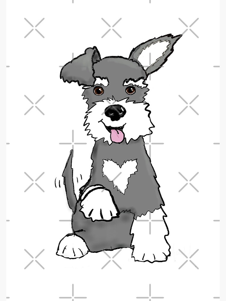 "Cute schnauzer cartoon" Spiral Notebook by AnnabelArt | Redbubble