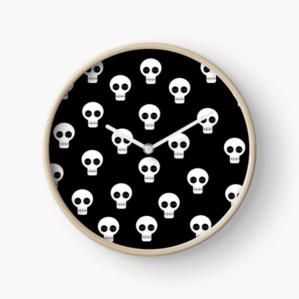Dark Emoji Skulls Punk Clock
