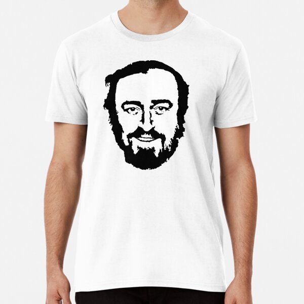 Luciano Pavarotti Tenor Opera Singer Potrait (BW) Premium T-Shirt