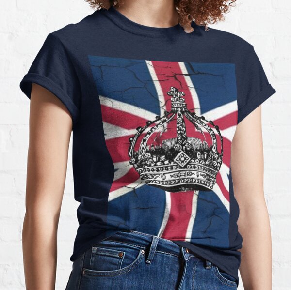 1980s dark academia British union jack flag jubilee vintage crown  Classic T-Shirt