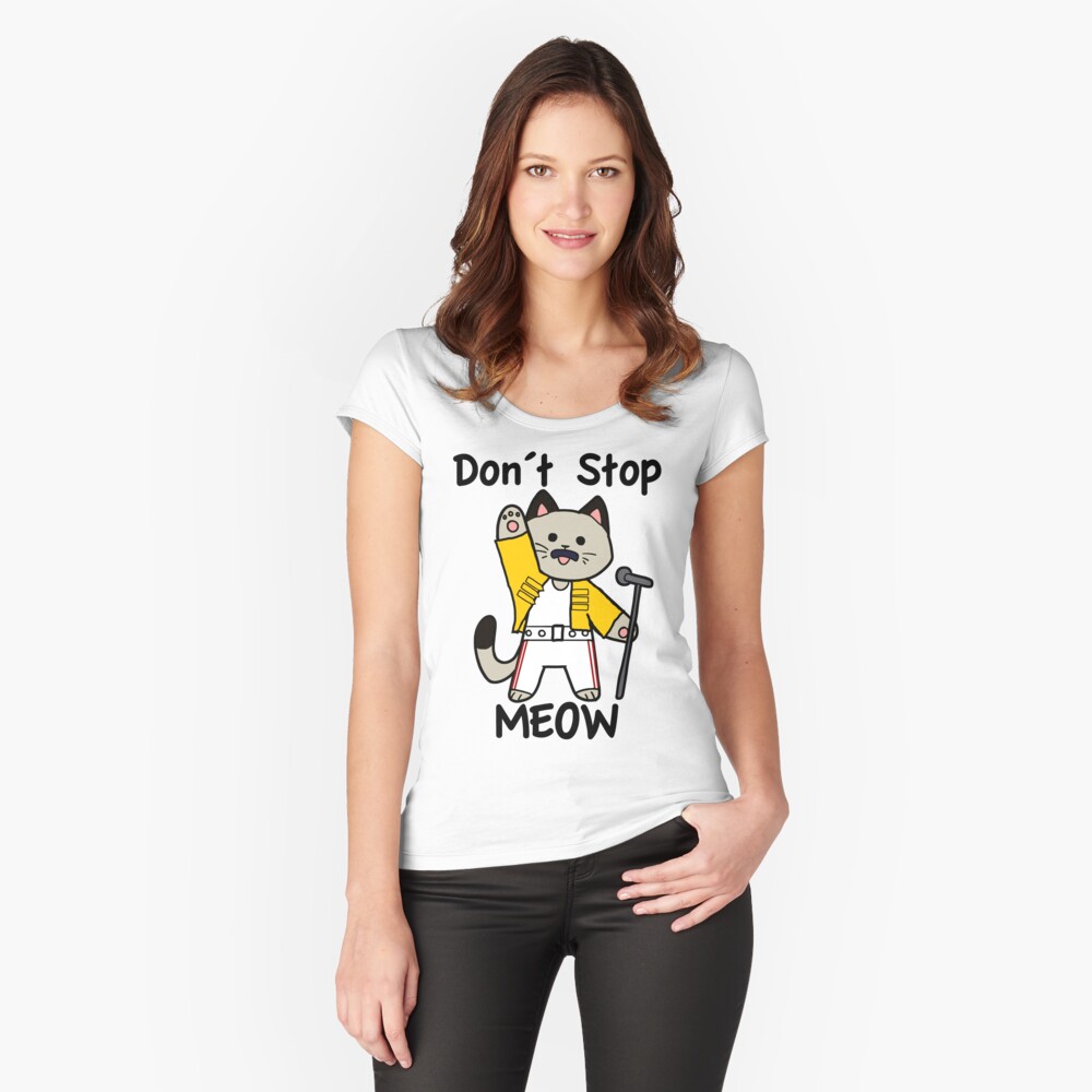 Disover Don´t Stop Meow | Fitted Scoop T-Shirt