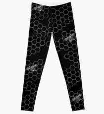 Beehive and Bee Black Leggings