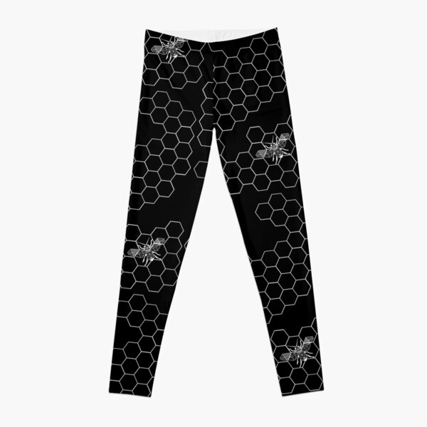 Beehive and Bee Black Leggings
