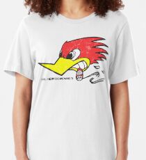 Mr. Horsepower Clay Smith Cams Cigar Smoking Woodpecker (Distressed) Slim Fit T-Shirt