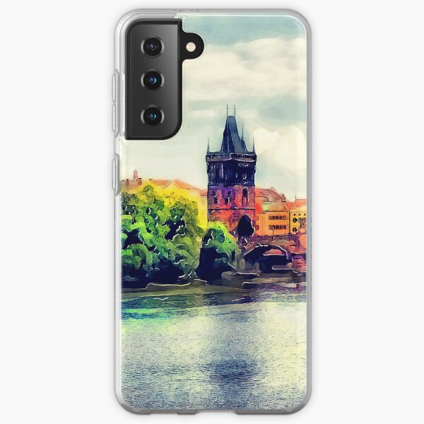 Prague bridge watercolor #prague Samsung Galaxy Soft Case