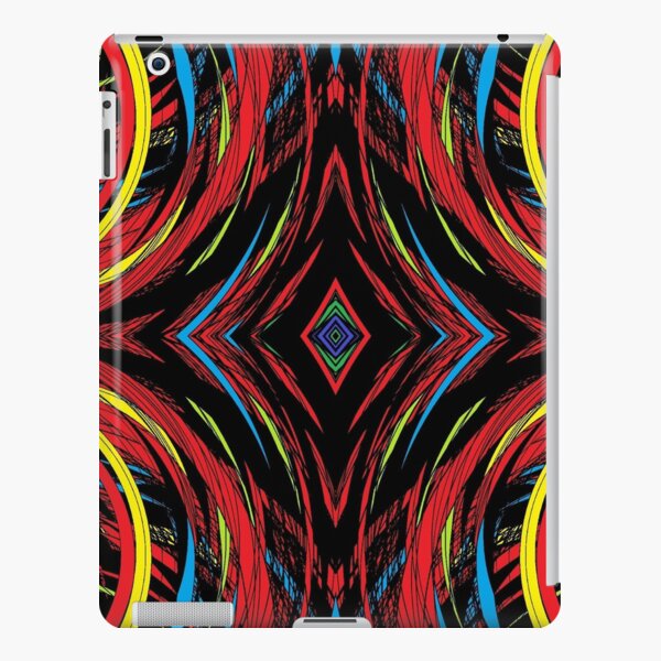 abstract, pattern, art, design, shape, decoration, illustration, bright, futuristic, textured, backgrounds, in a row, geometric shape, colors, multi colored, large, square iPad Snap Case
