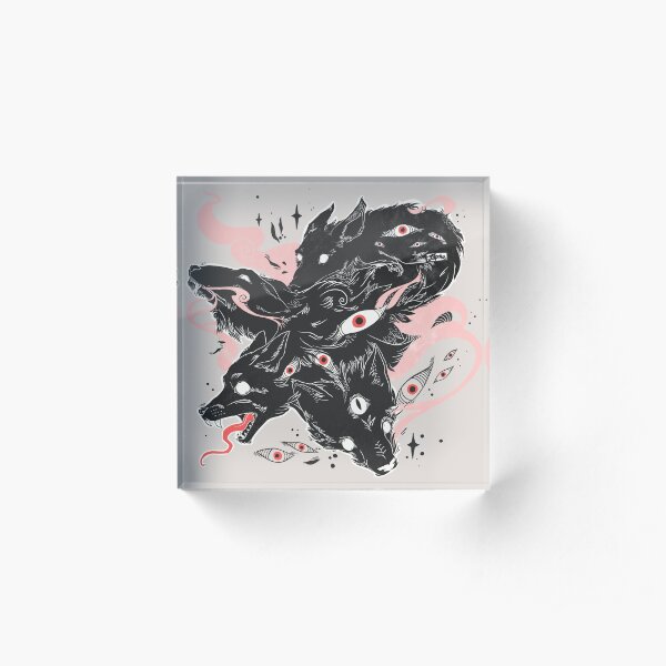 Wild Wolves With Many Eyes Acrylic Block