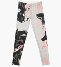 Wild Wolves With Many Eyes Leggings