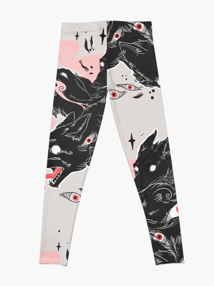 Alternate view of Wild Wolves With Many Eyes Leggings