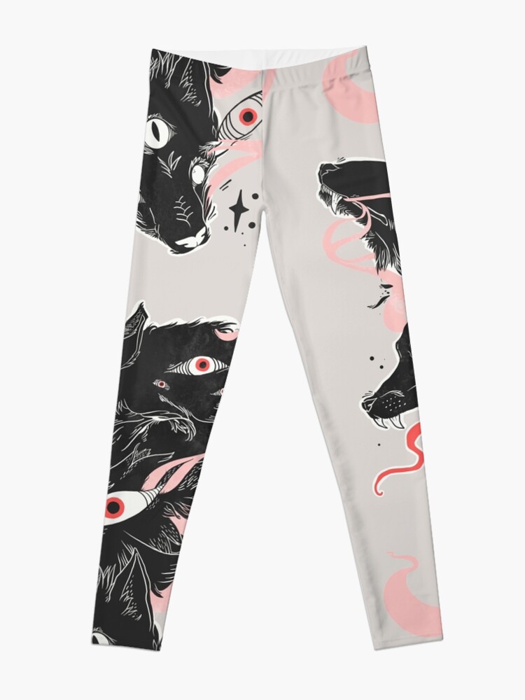 Alternate view of Wild Wolves With Many Eyes Leggings