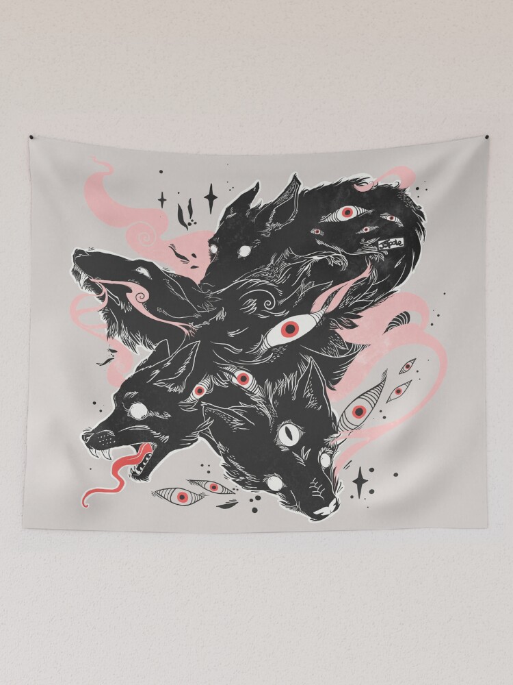 Thumbnail 2 of 3, Tapestry, Wild Wolves With Many Eyes designed and sold by cellsdividing.
