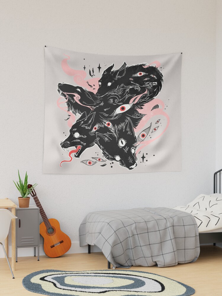 Thumbnail 1 of 3, Tapestry, Wild Wolves With Many Eyes designed and sold by cellsdividing.