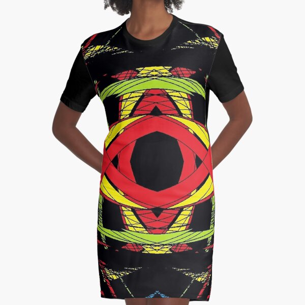 design, illustration, art, decoration, abstract, pattern, element, shape, gold colored, textured, colors, circle, styles, shiny, square Graphic T-Shirt Dress