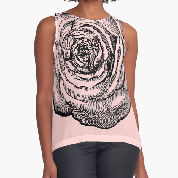 Aperçu de l'œuvre Black Botanical Rose sur Blush Rose bébé créée et vendue par 26-Characters.