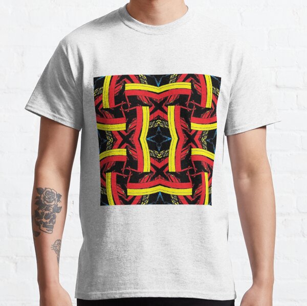 #illustration #art #design #decoration #pattern, abstract, ornate, tattoo, indigenous culture, cultures, gold colored, tradition, styles, colors, square Classic T-Shirt