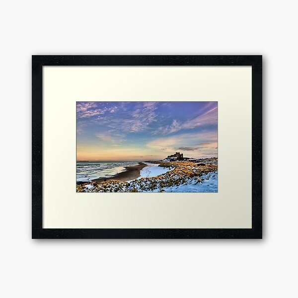 Bamburgh Castle in the Snow Framed Art Print