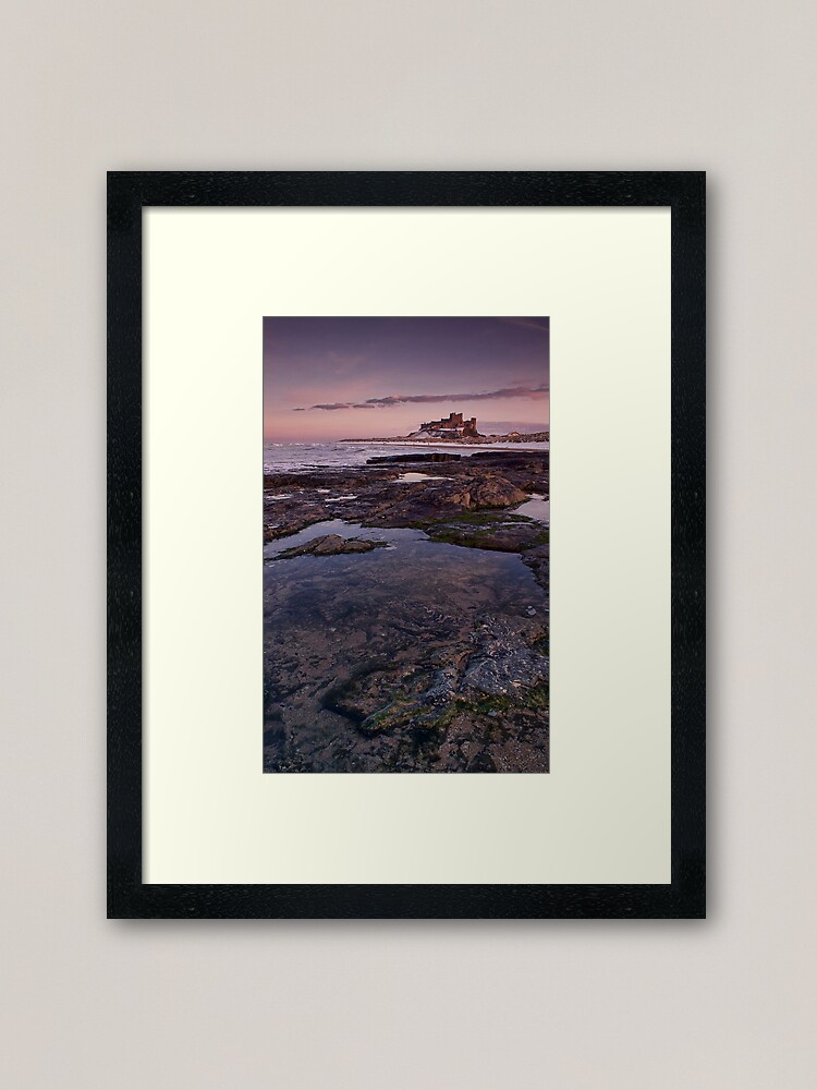 Alternate view of Bamburgh Castle Sunset and Rock Pool Framed Art Print