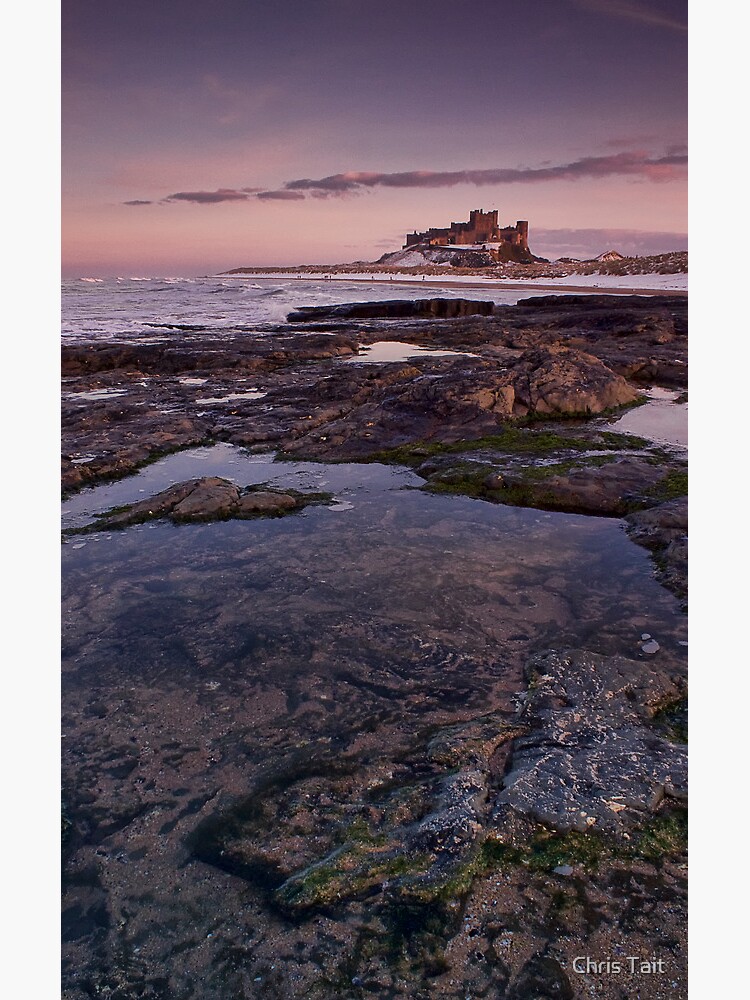 Bamburgh Castle Sunset and Rock Pool by christait