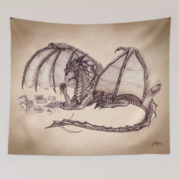 Item preview, "Material Girl" by Amber Marine ~ Storm Dragon art, graphite and charcoal (Copyright 2005) designed and sold by Amber Marine ~ Wildlife Artist ~ © 2004-2021.