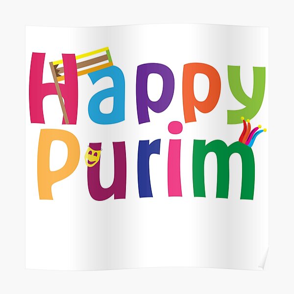 Happy Purim colorful design Poster