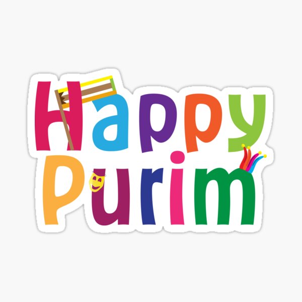 Happy Purim colorful design Sticker