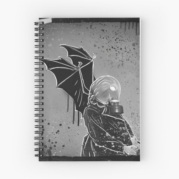 Item preview, Girl Gas Mask Vampire Wings Art Dracula, Gothic Emo Collage Art Wall Art Baroque Black and White Bram Stoker designed and sold by Joe Badon.