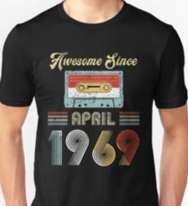Awesome Since April 1969 Vintage Cassette Tape 50th Birthday Retro 80s Style Unisex T-Shirt