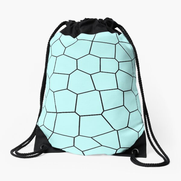Teal Cellular-ish Design Drawstring Bag