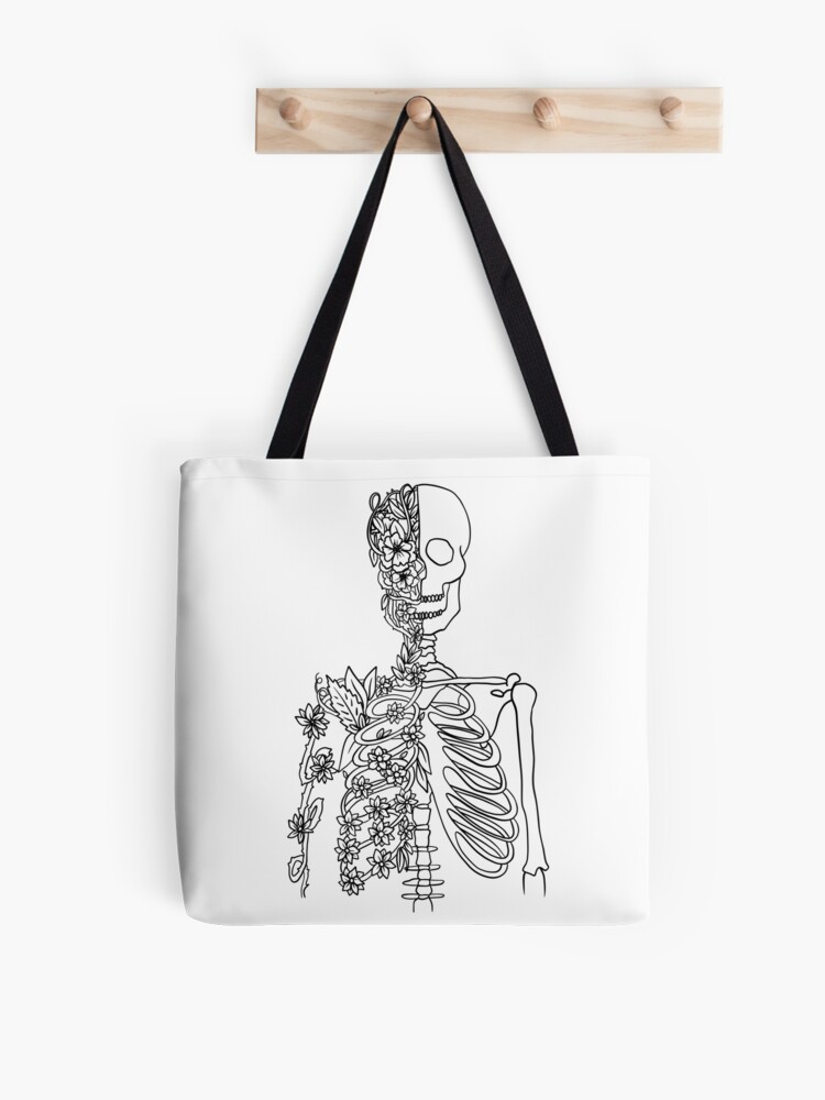 Skeleton Dust Minimal Modern logo canvas tote bag — Skeleton