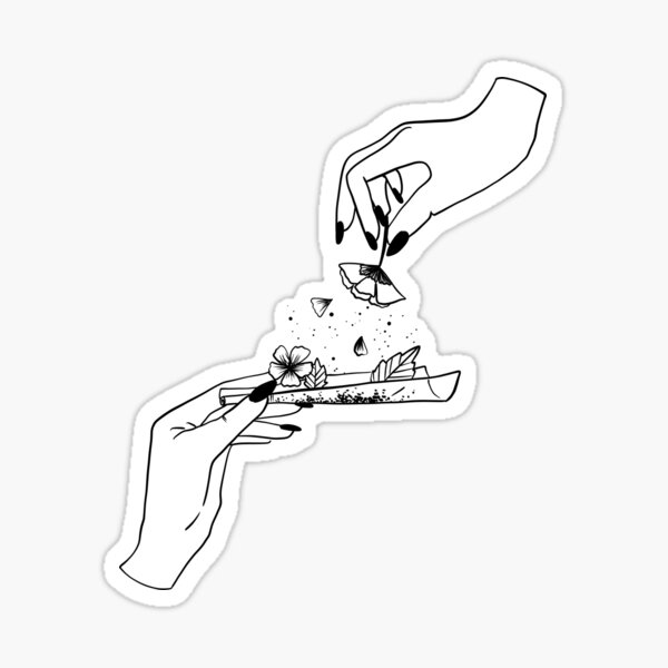 Item preview, Floral cigarette smoking line art  designed and sold by LinearLineArt.