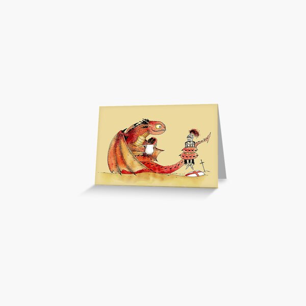 Dragon, tea & Saint George Greeting Card