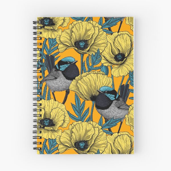 Item preview, Fairy wren and poppies in yellow designed and sold by Katerina Mitkova Kirilova.