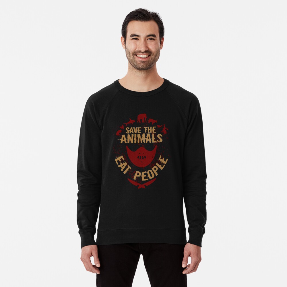 save the animals, EAT PEOPLE Lightweight Sweatshirt