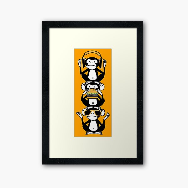 Vista previa del artículo con la obra «tres monos sabios - 3 monos simpaticos», diseñado y vendido por Miss-Cactus-Art.