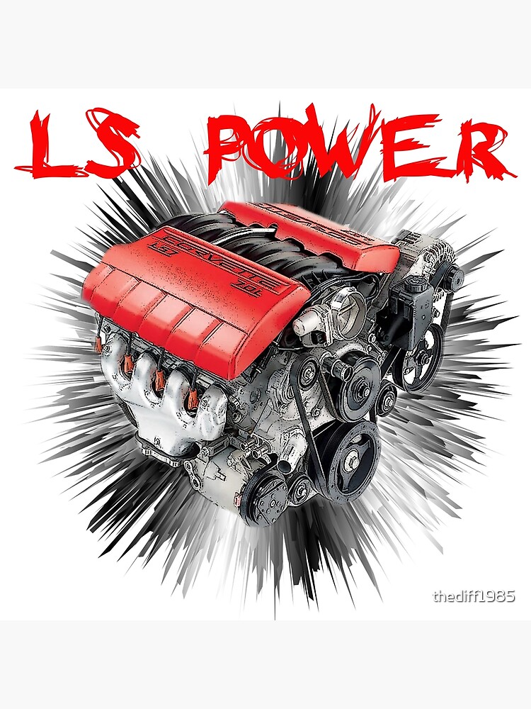 Disover ls motor engine corvette Premium Matte Vertical Poster