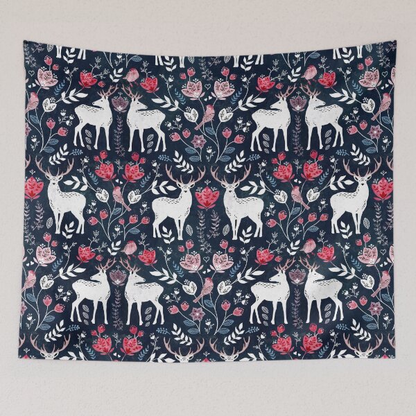 Item preview, Scandinavian deer navy blue designed and sold by adenaJ.