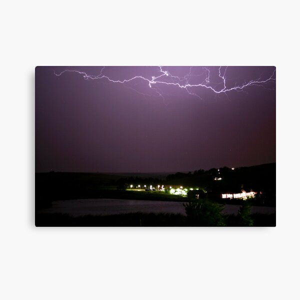 Lightning over lodge Canvas Print