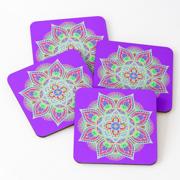 Item preview, Mandala 2 - Geometric Pattern with White Outline - on Purple by Amanda M Lucas designed and sold by Amanda Lucas.