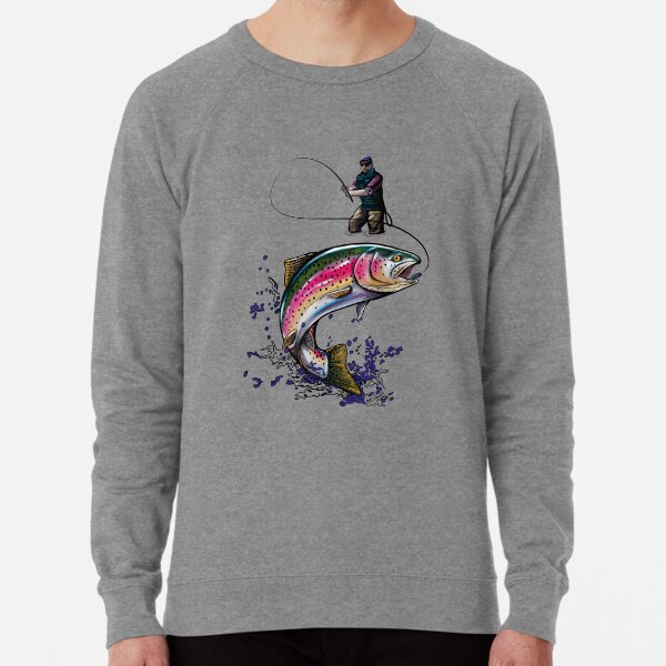 Rainbow Trout Sweatshirt Trout Sweatshirt Fish Sweatshirt Fishing Shirt  Gifts for Men Fishing Gifts Fly Fishing Fish Clothing 
